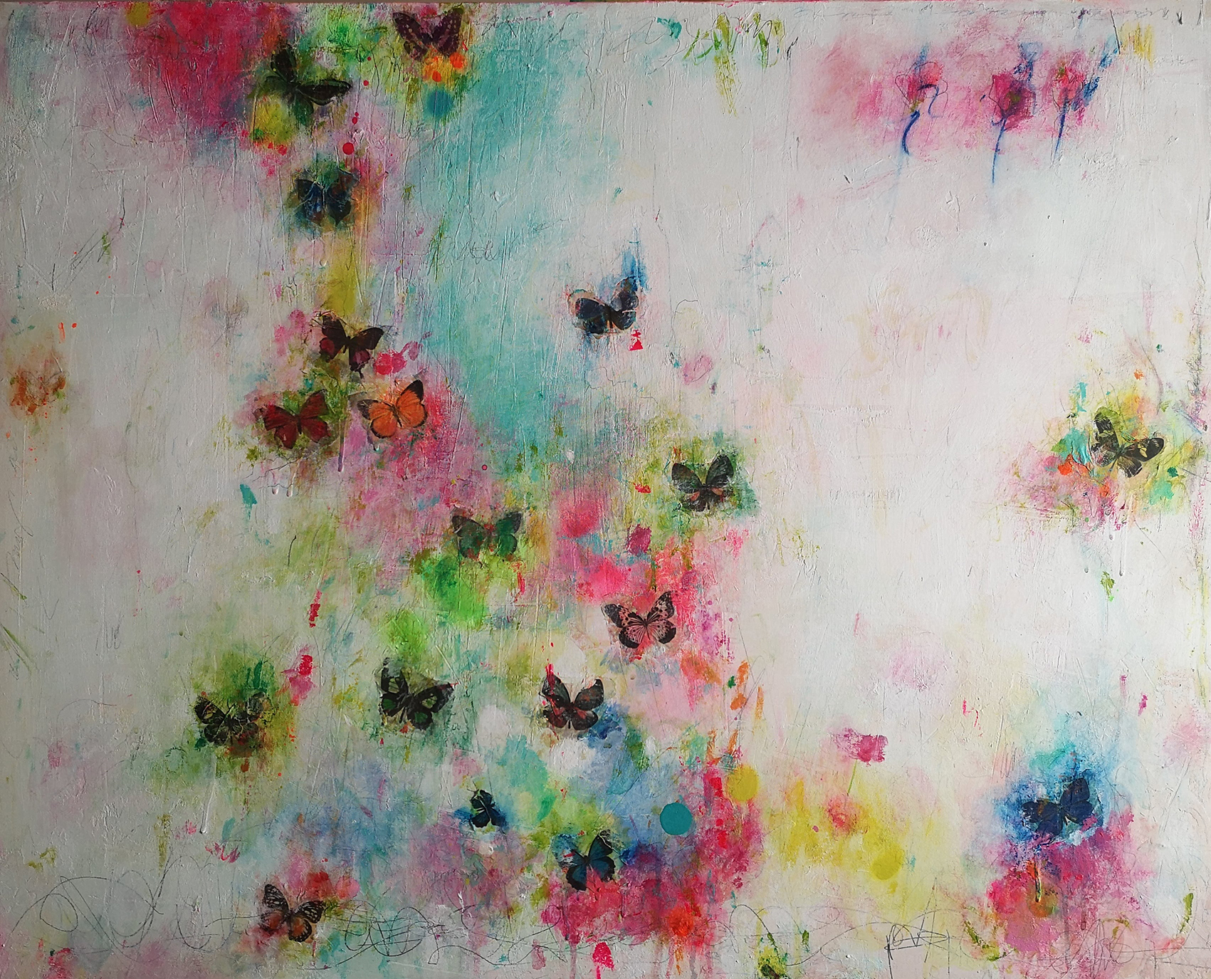 Serie Abstract Nature. Efecto mariposa. Butterflies on white I
